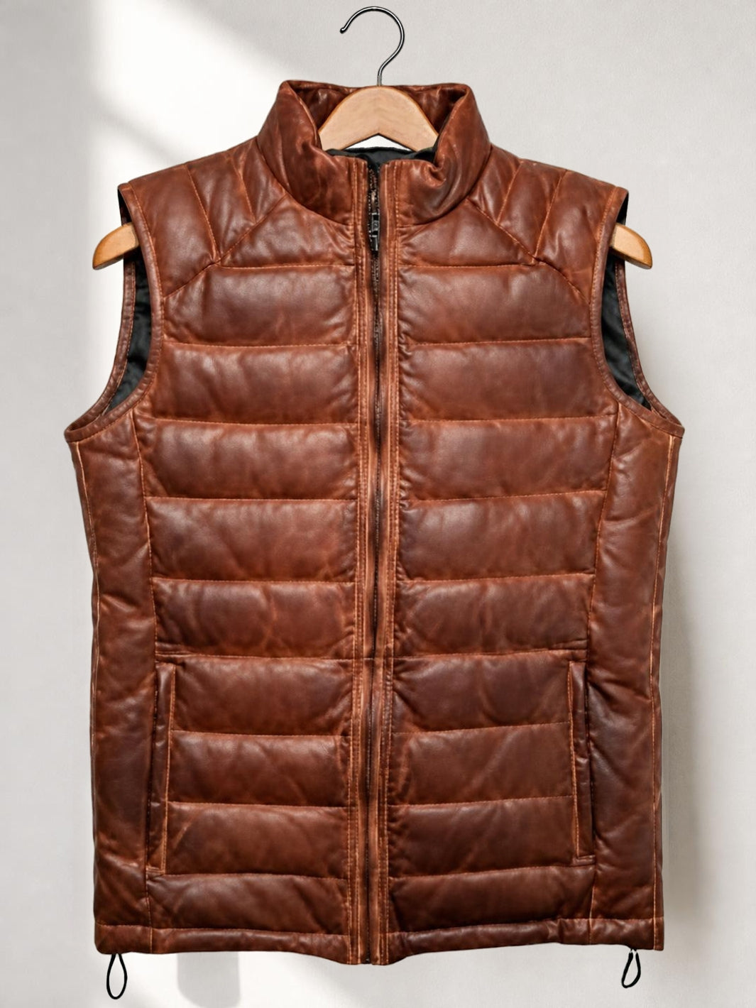 Leather Puffer Vest