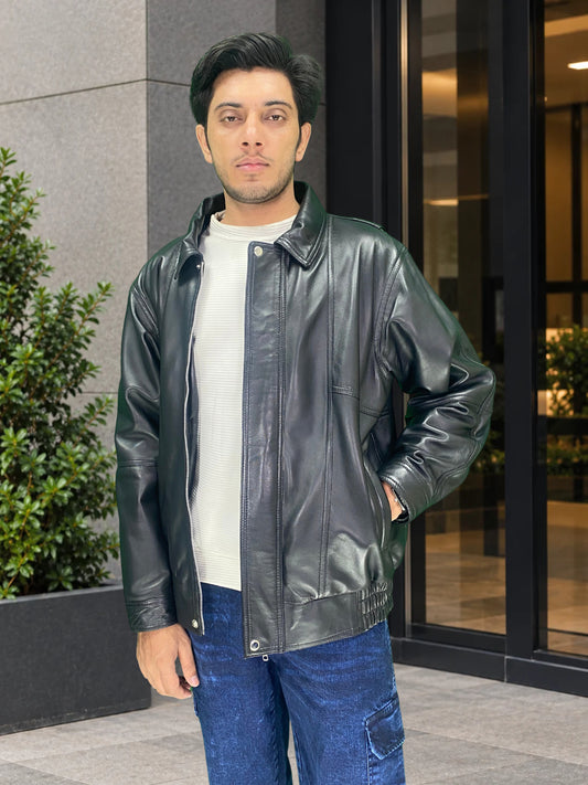 Oversized Retro Leather Jacket