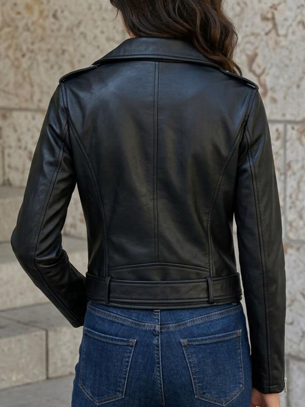 Floral Biker Leather Jacket