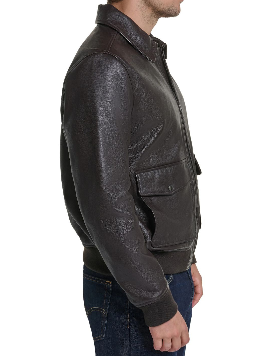 Aviator Leather Jacket (Pebbled Leather)