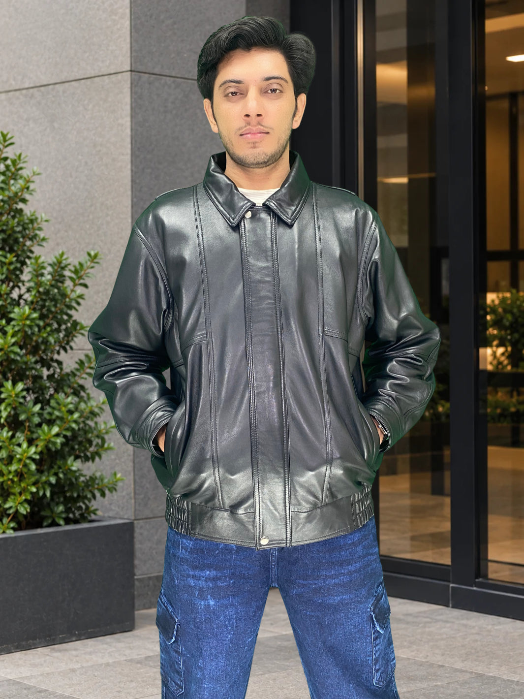 Oversized Retro Leather Jacket