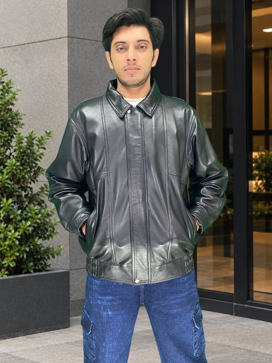 Oversized Retro Leather Jacket