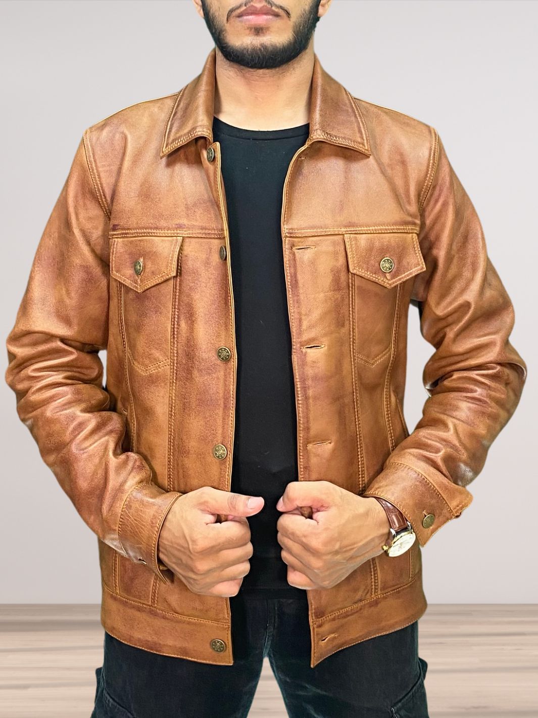 Brown Wax Trucker Jacket
