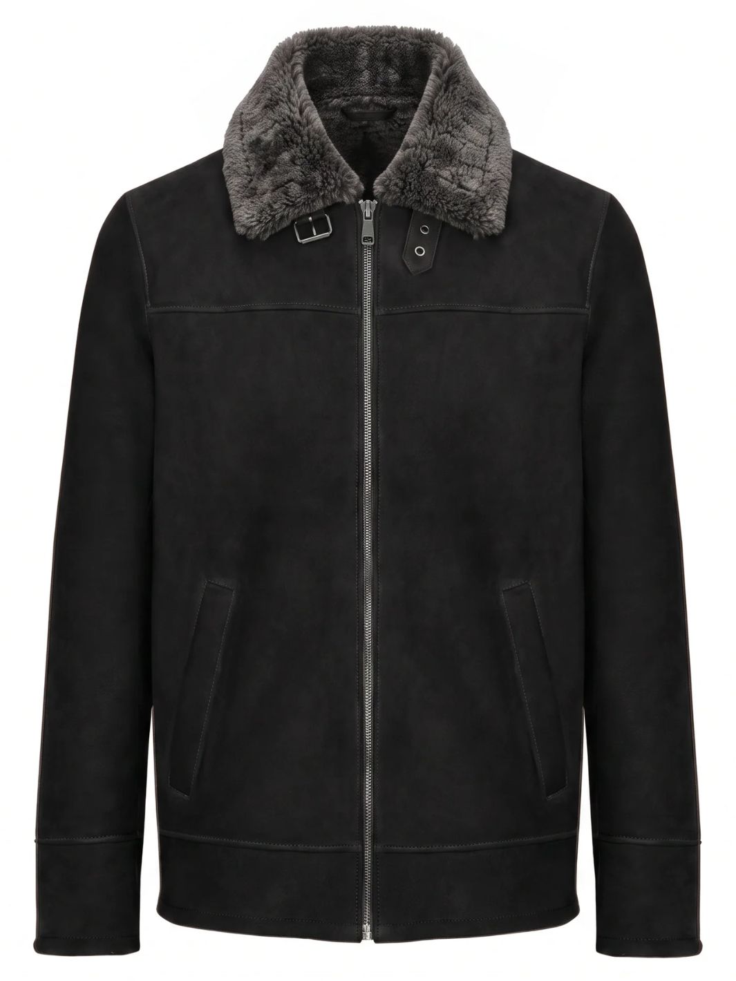 Harrington Suede Leather Jacket - Fully Lined with Artificial Fur