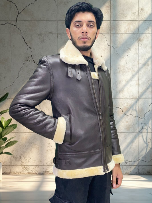 Brown Shearling Leather Jacket
