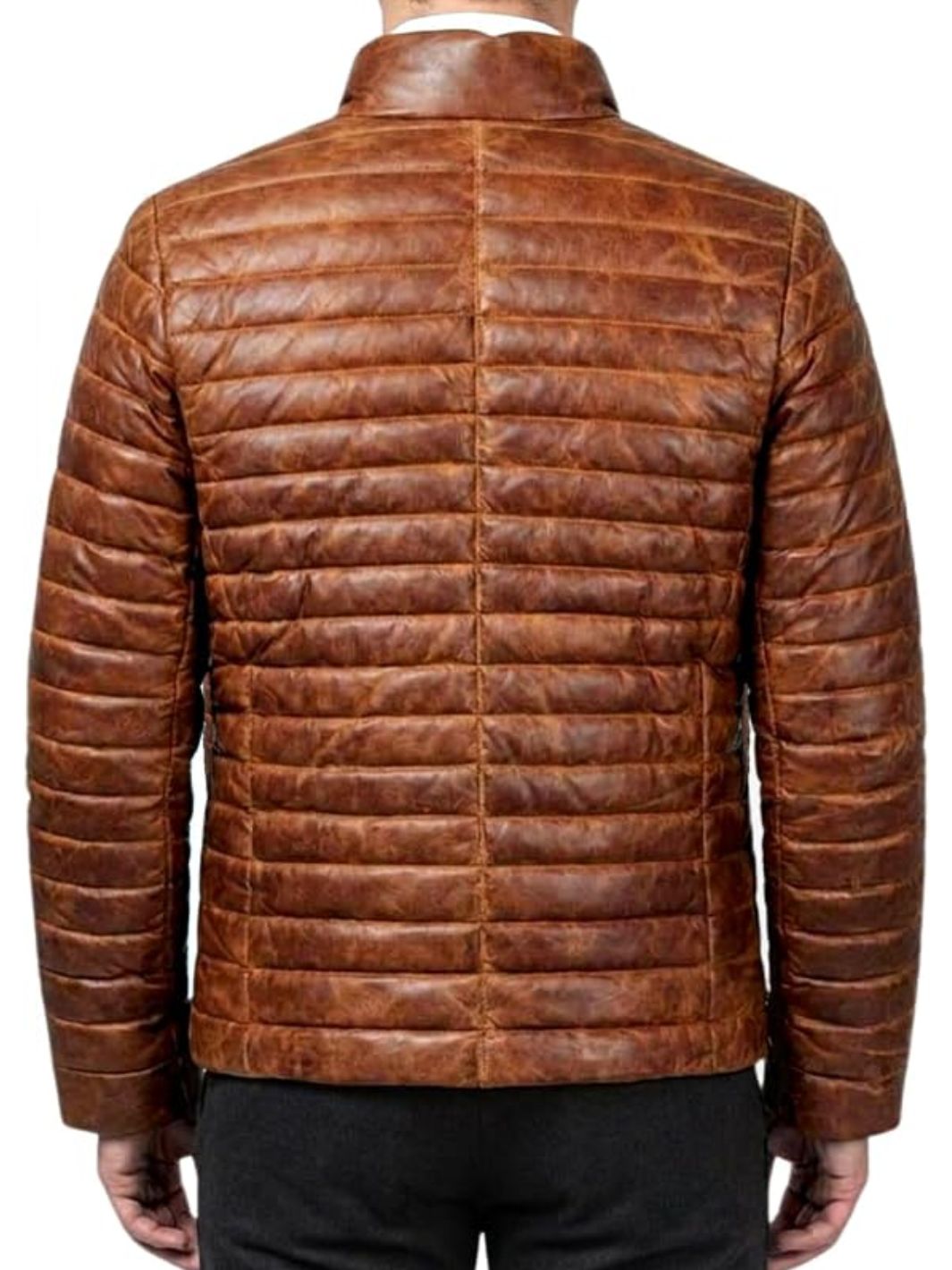 Classic Leather Puffer Jacket