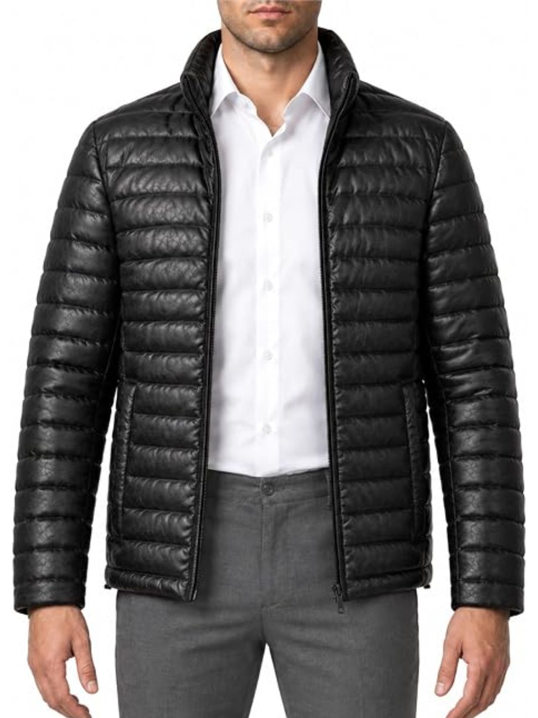 Classic Leather Puffer Jacket