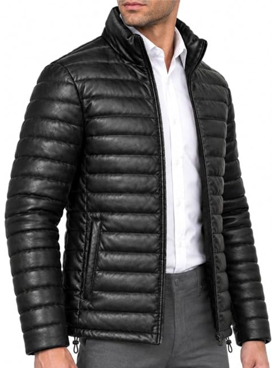 Classic Leather Puffer Jacket