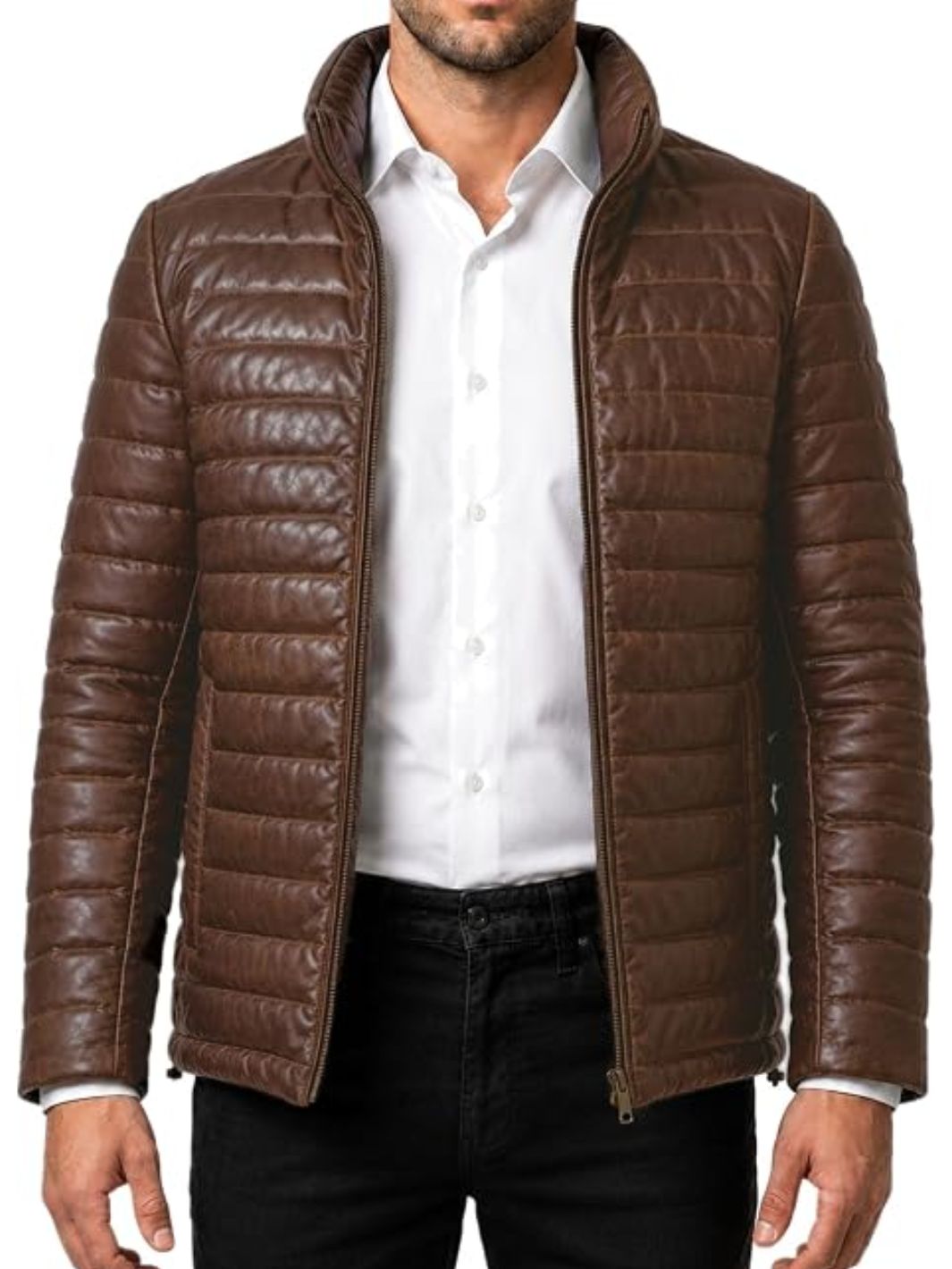 Classic Leather Puffer Jacket