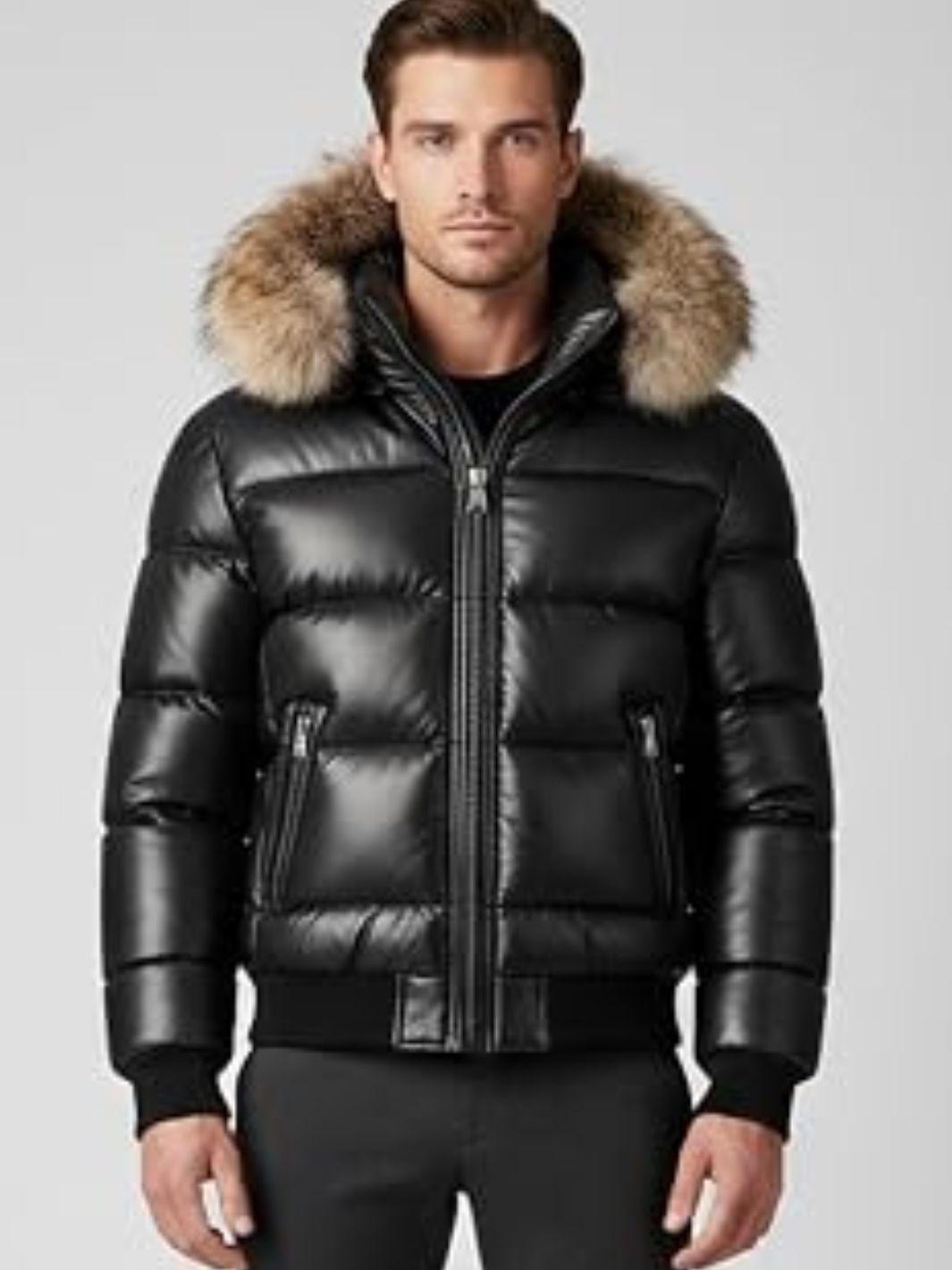 Winter Puffer Jacket for Men & Women with Faux Fur Hood